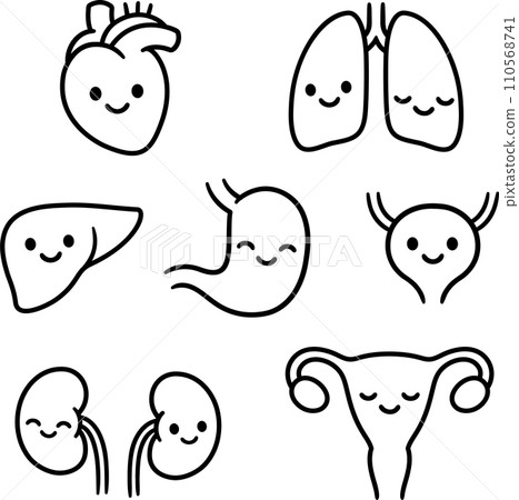 Internal organs with cute smiling faces 110568741