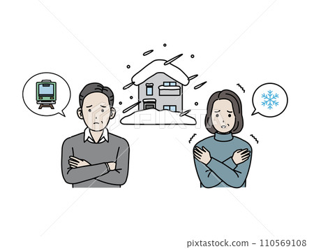 一對中年夫婦遭受惡劣天氣和暴風雪的折磨 110569108