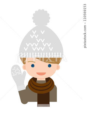 A foreign man in a gray knitted hat saying hello A foreign man in a gray knitted hat saying hello 110569153