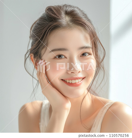 年輕女子做皮膚護理（AI圖像） 110570256