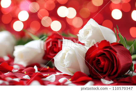 Roses of red and white 110570347
