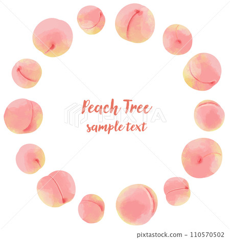 Peach/Peach round frame illustration 110570502
