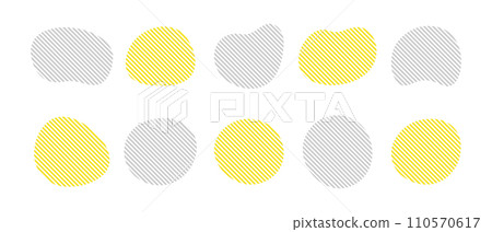 條紋形狀框架液體抽象鬆散框架向量灰色黃色 110570617
