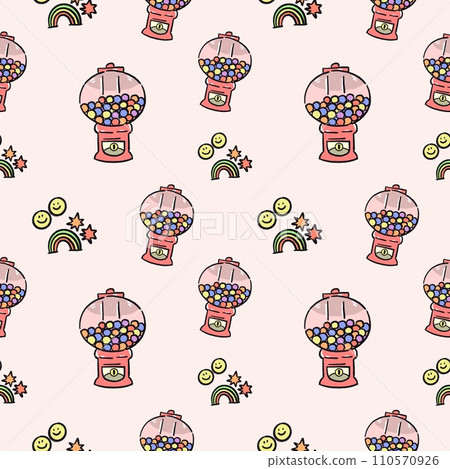 Seamless pattern of Toys childhood on a pink background 110570926