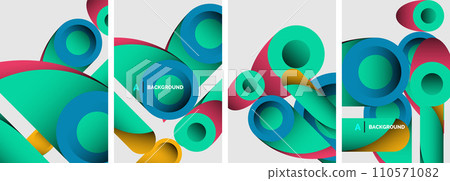Abstract round shapes and circles poster designs. Vector illustration For Wallpaper, Banner, Background, Card, Book Illustration, landing page Abstract round shapes and circles poster designs. Vector illustration For Wallpaper, Banner, Background, Card, Book Illustration, landing page 110571082