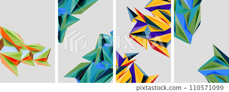 Triangle low poly mosaic posters. Vector illustration For Wallpaper, Banner, Background, Card, Book Illustration, landing page 110571099