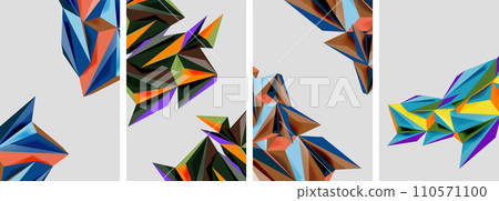 Triangle low poly mosaic posters. Vector illustration For Wallpaper, Banner, Background, Card, Book Illustration, landing page Triangle low poly mosaic posters. Vector illustration For Wallpaper, Banner, Background, Card, Book Illustration, landing page 110571100