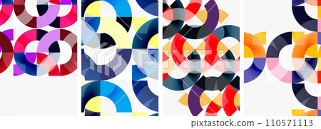 Set of circle lines poster backgrounds. Vector illustration For Wallpaper, Banner, Background, Card, Book Illustration, landing page 110571113
