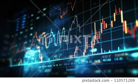 Financial graphs, glowing lines and diagram on digital screen Financial graphs, glowing lines and diagram on digital screen 110571209
