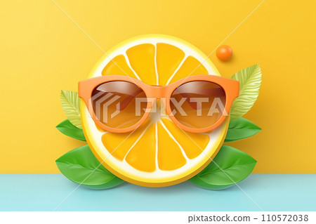 design summer with smile on colored background design summer with smile on colored background 110572038