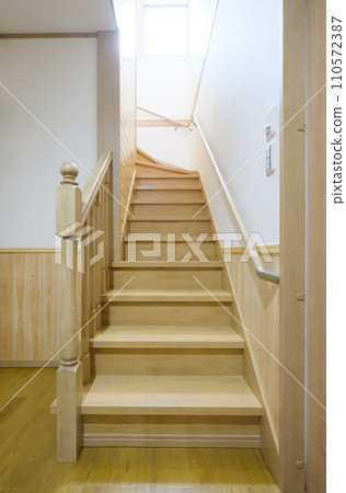 Japanese architecture stairs with handrails Japanese architecture stairs with handrails 110572387