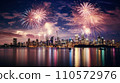 Beautiful fireworks night in the city of celebration Australia 110572976