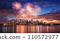 Beautiful fireworks night in the city of celebration Australia 110572977