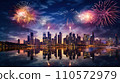 Beautiful fireworks night in the city of celebration Australia 110572979