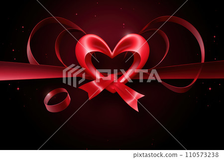 a heart shape ribbon red heart Generative AI a heart shape ribbon red heart Generative AI 110573238