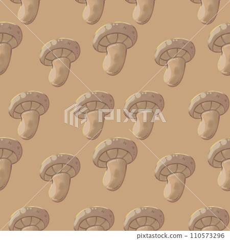 Seamless pattern of mushroom on a brown background Seamless pattern of mushroom on a brown background 110573296