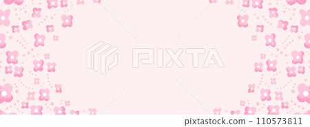Hand-drawn floral pattern frame/background material/pink (horizontal for banners) 110573811