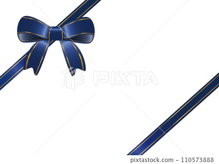 Shiny blue ribbon hanging diagonally 110573888