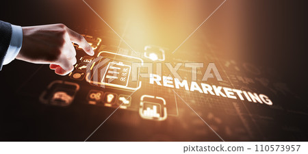 Remarketing on virtual screen. Business Technology Internet and Finance concept 110573957