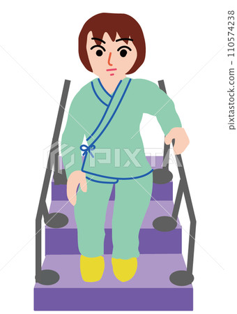 年輕女子做步行康復 110574238