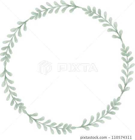 水彩葉子框架 110574311