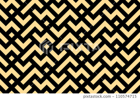 Abstract geometric pattern with stripes, lines. Seamless vector background. Gold and black ornament. Simple lattice graphic design Abstract geometric pattern with stripes, lines. Seamless vector background. Gold and black ornament. Simple lattice graphic design 110574715