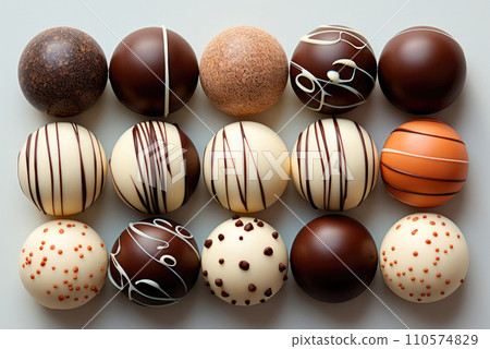 Close up luxury chocolate praline on white background 110574829