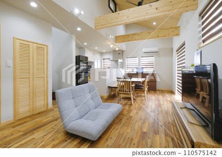 Western architecture living room with air fan 110575142
