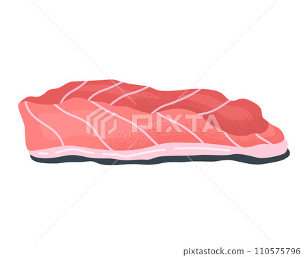 Raw beef steak vector illustration. Fresh meat cut, butchery product design, cooking ingredient graphic. 110575796