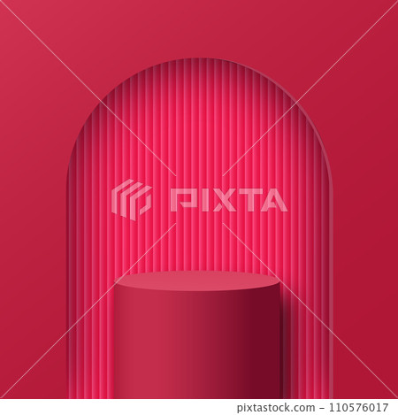3d valentine podium scene for product display or placement. Vector 110576017