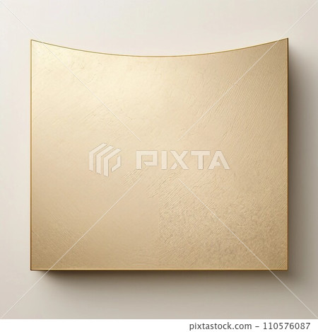 Abstract classy square banner. Geometric shapes on golden paper texture on ivory background. AI generated image Abstract classy square banner. Geometric shapes on golden paper texture on ivory background. AI generated image 110576087