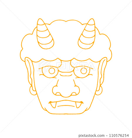 yellow demon face 110576254