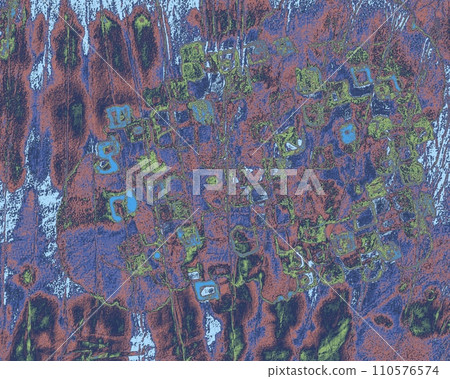 Autumn ivy wall abstract hand-painted watercolor texture material Klimt, Paul Klee style 110576574