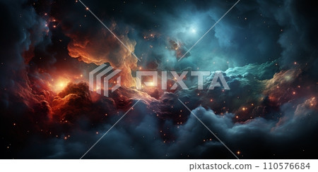 Night sky - Universe filled with stars, nebula and galaxy 110576684