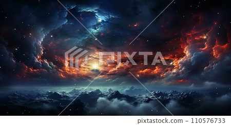 Night sky - Universe filled with stars, nebula and galaxy 110576733
