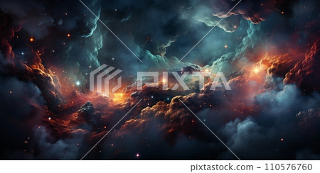 Night sky - Universe filled with stars, nebula and galaxy 110576760