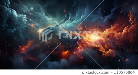 Night sky - Universe filled with stars, nebula and galaxy 110576804