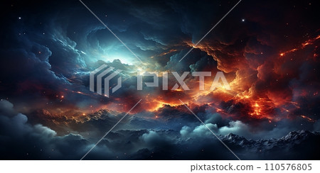 Night sky - Universe filled with stars, nebula and galaxy 110576805