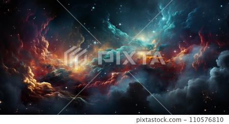 Night sky - Universe filled with stars, nebula and galaxy 110576810