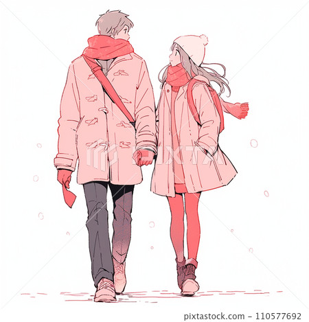A couple walking hand in hand 110577692