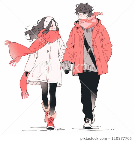 A couple walking hand in hand 110577705