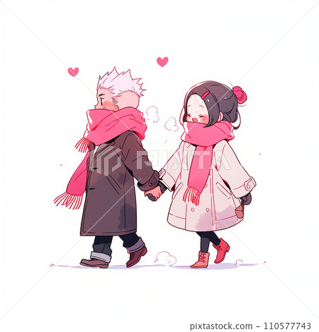 A couple walking hand in hand 110577743