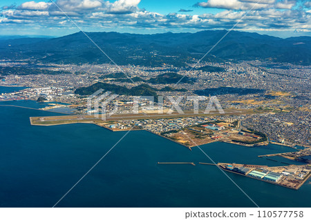 Aerial view of Matsuyama, Ehime, Japan 110577758