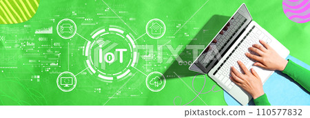 IoT theme with person using a laptop 110577832