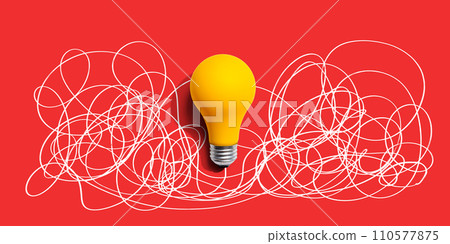Clarifying complex ideas theme with light bulb 110577875