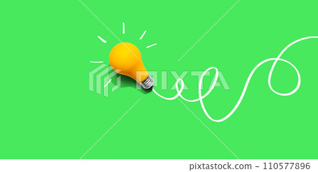 Brainstorming concept with a yellow light bulb Brainstorming concept with a yellow light bulb 110577896