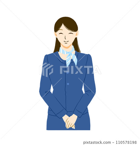 微笑等待的接待員的插圖 110578198