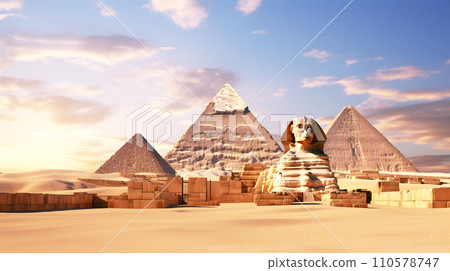 獅身人面像和金字塔 110578747