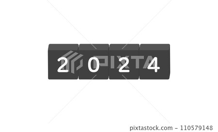 2024 letters and black blocks - Simple and stylish image material for the year 2024 110579148
