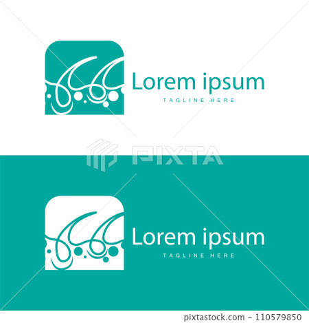 Hair care logo design simple hair skin care silhouette illustration vector template 110579850